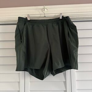 Lululemon 5” Inseam Dark Green Athletic Shorts